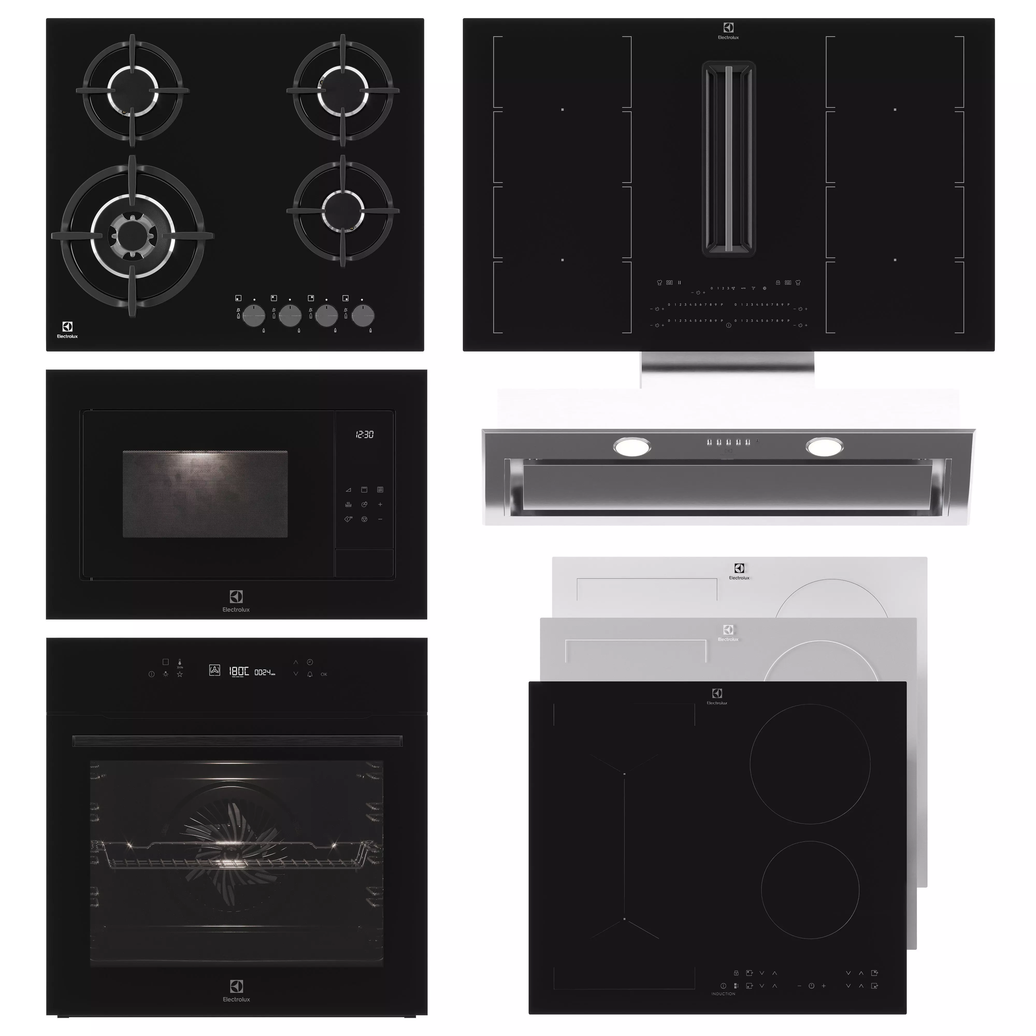 Electrolux kitchen appliances set 03 3D model