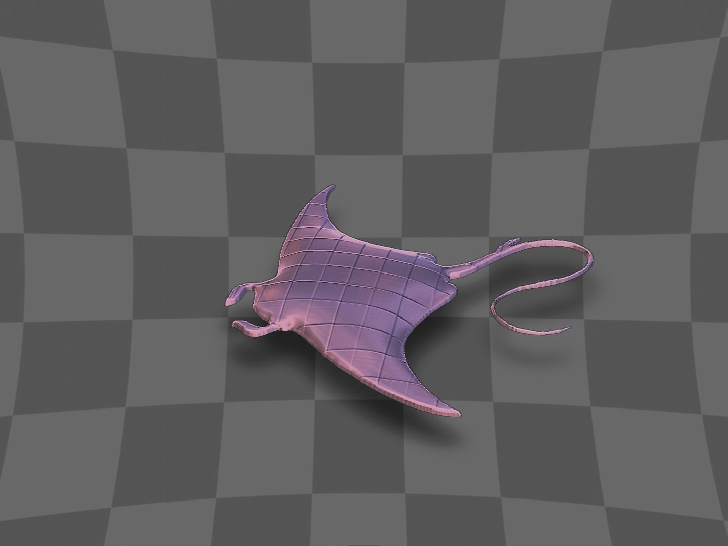 Stingray deco panel  3D print model_8