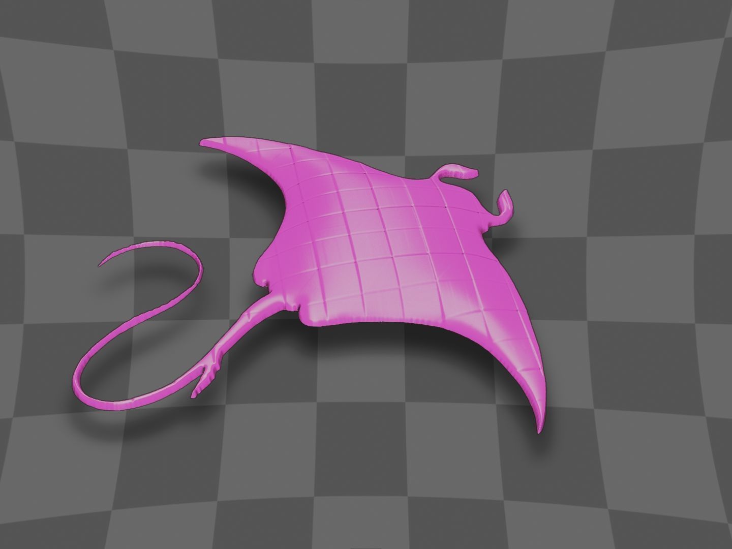 Stingray deco panel  3D print model_1