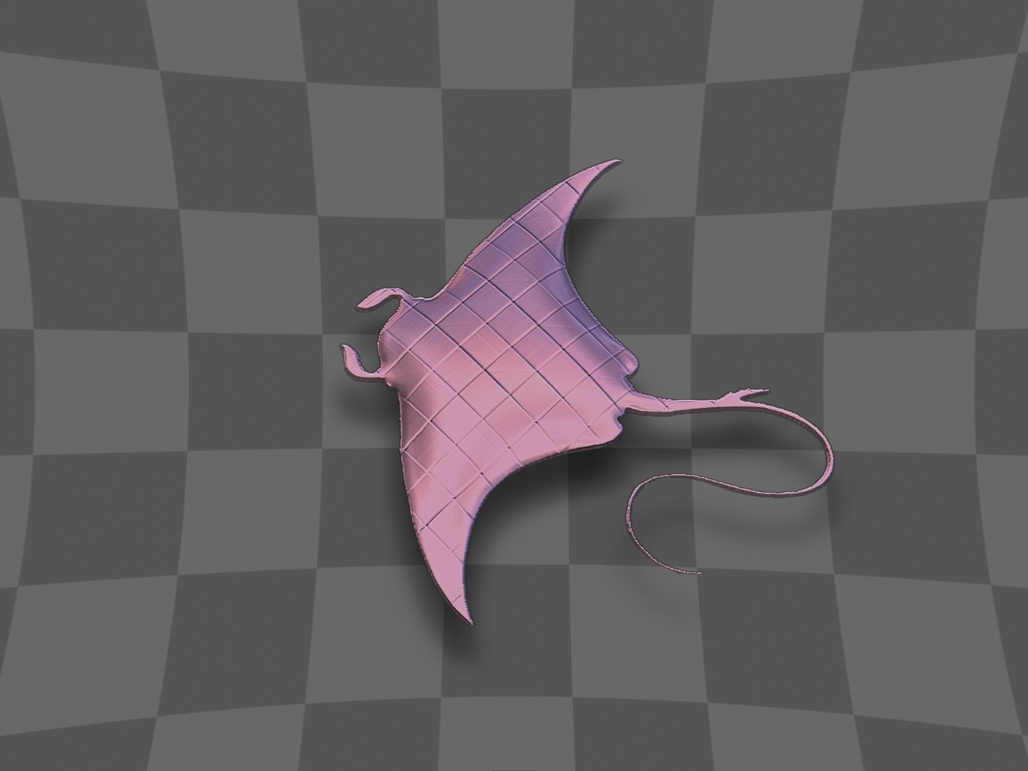 Stingray deco panel  3D print model_5