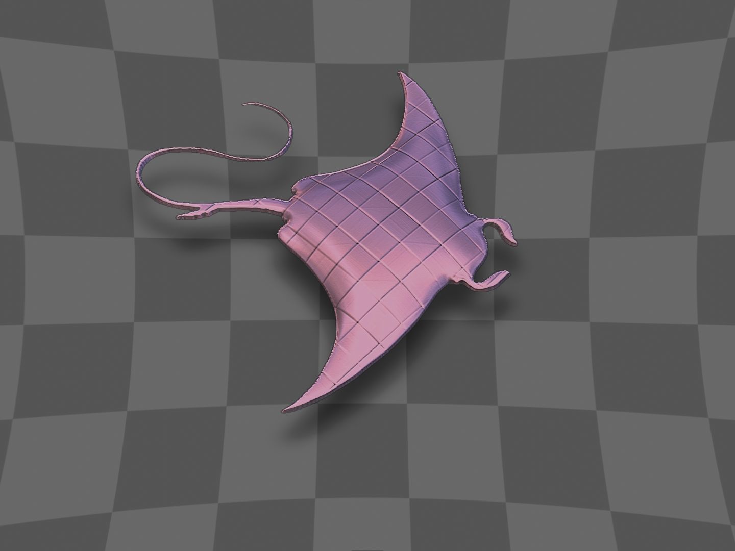 Stingray deco panel  3D print model_4