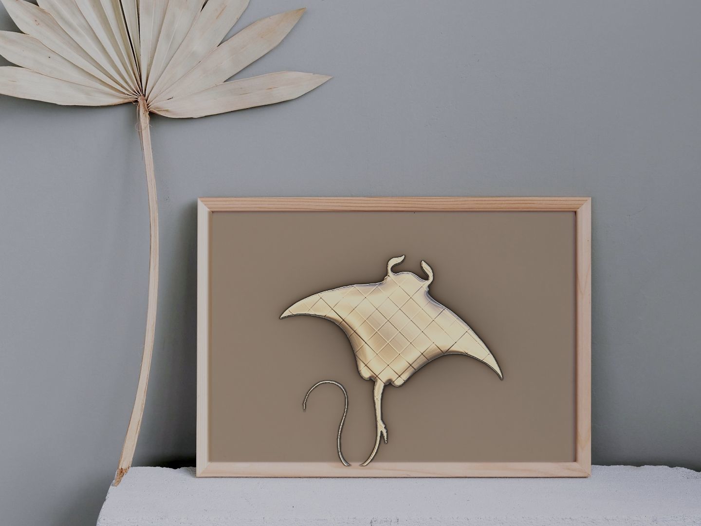 Stingray deco panel  3D print model_2