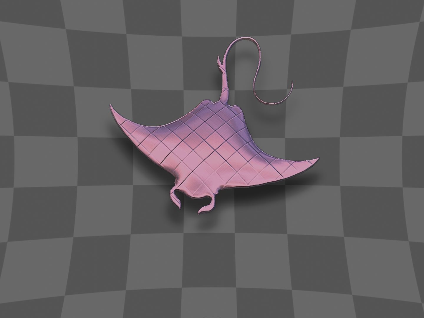 Stingray deco panel  3D print model_6