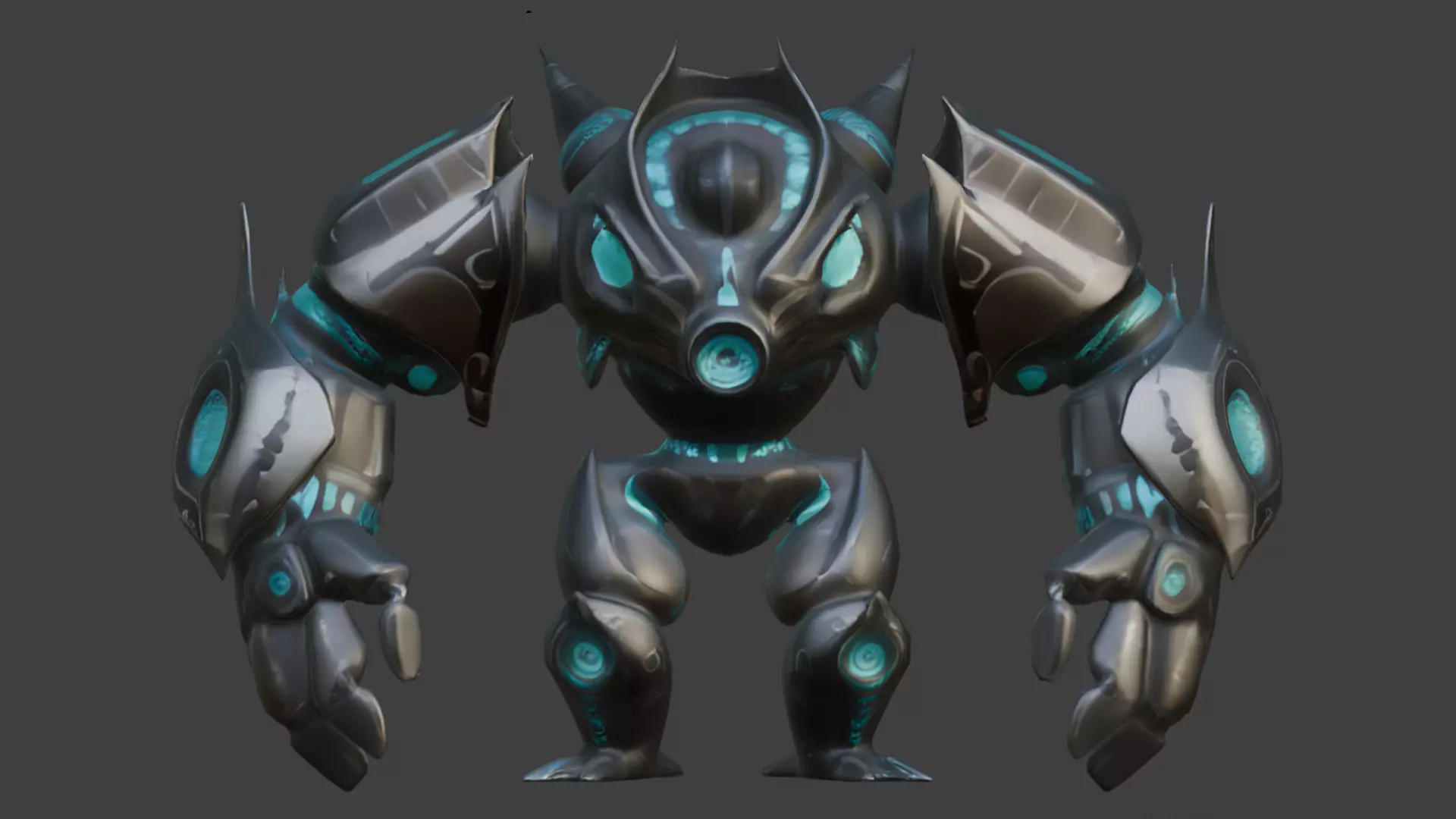 futuristic armored robot Low-poly 3D model_0
