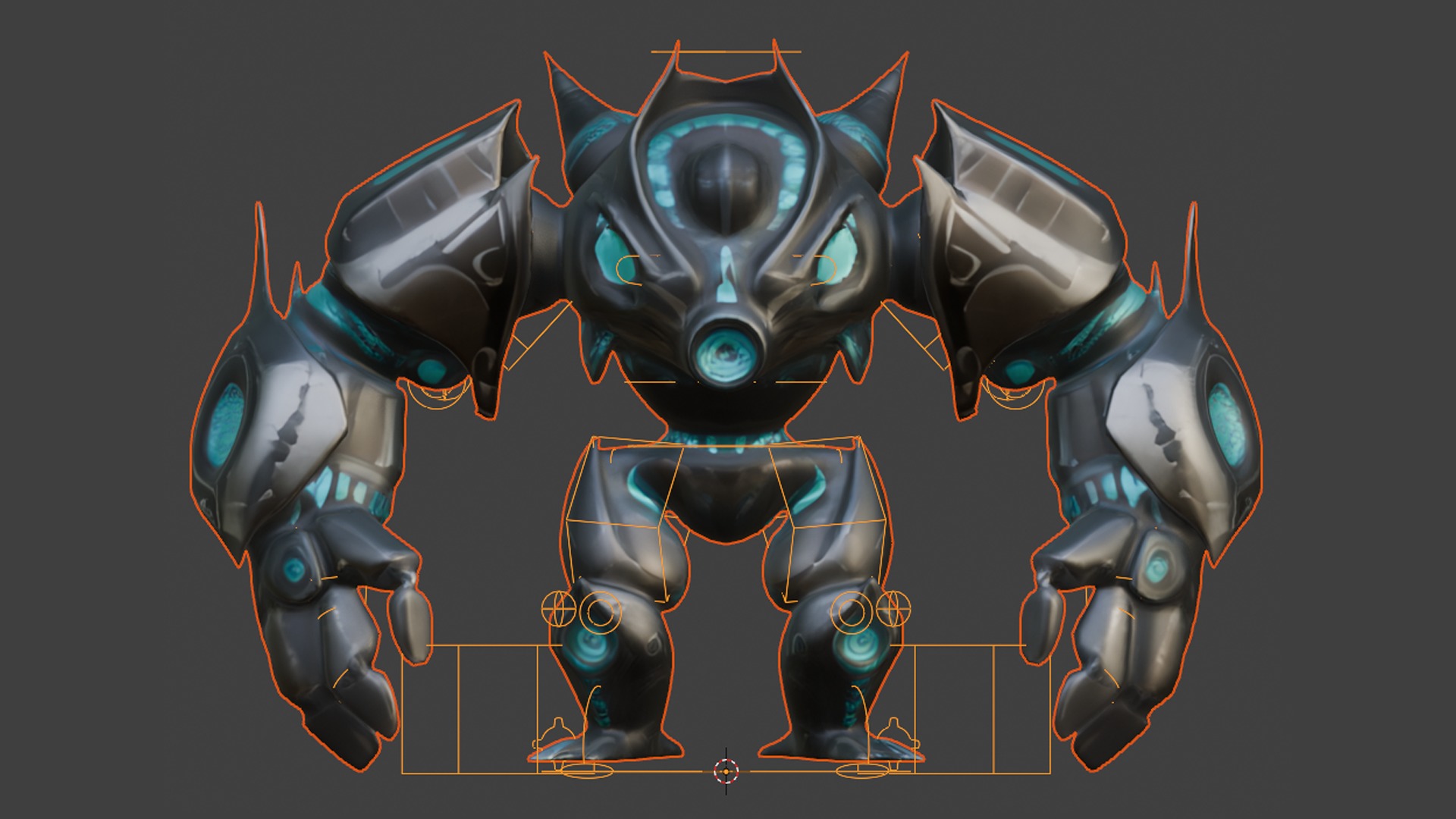futuristic armored robot Low-poly 3D model_4