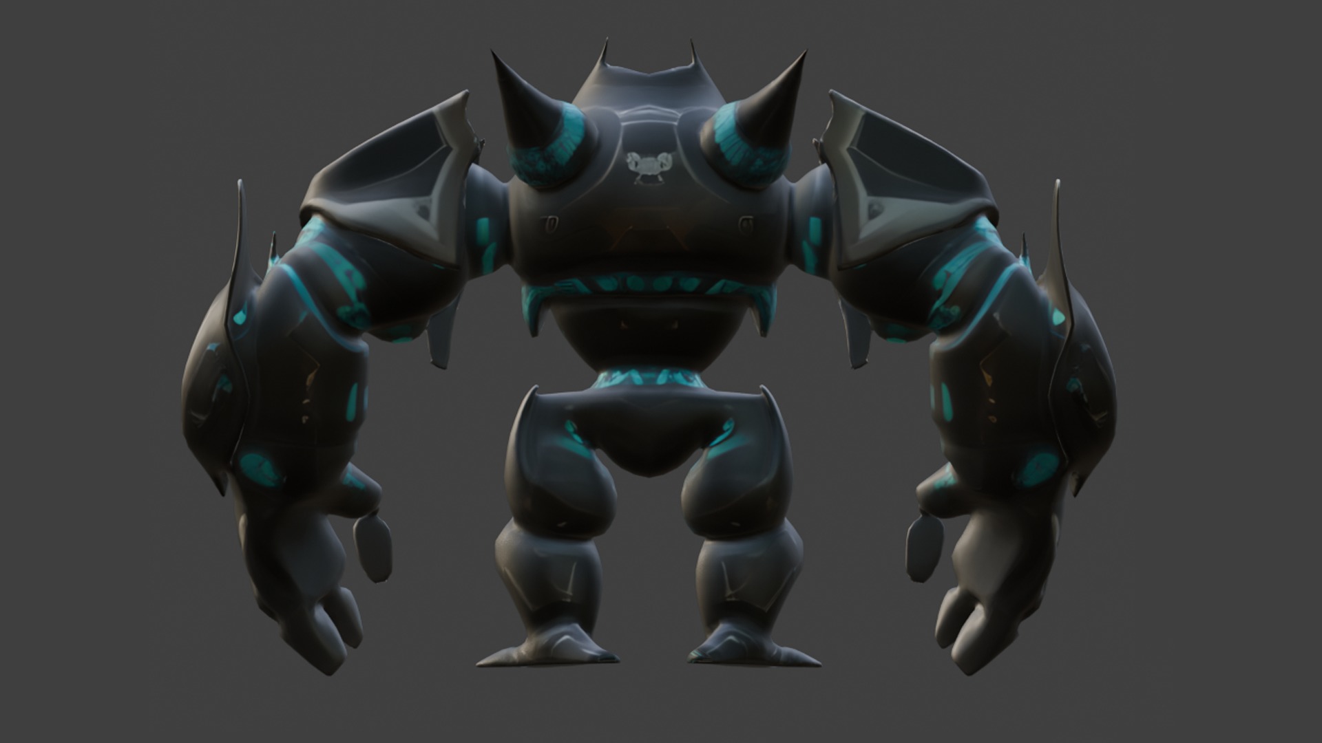 futuristic armored robot Low-poly 3D model_3