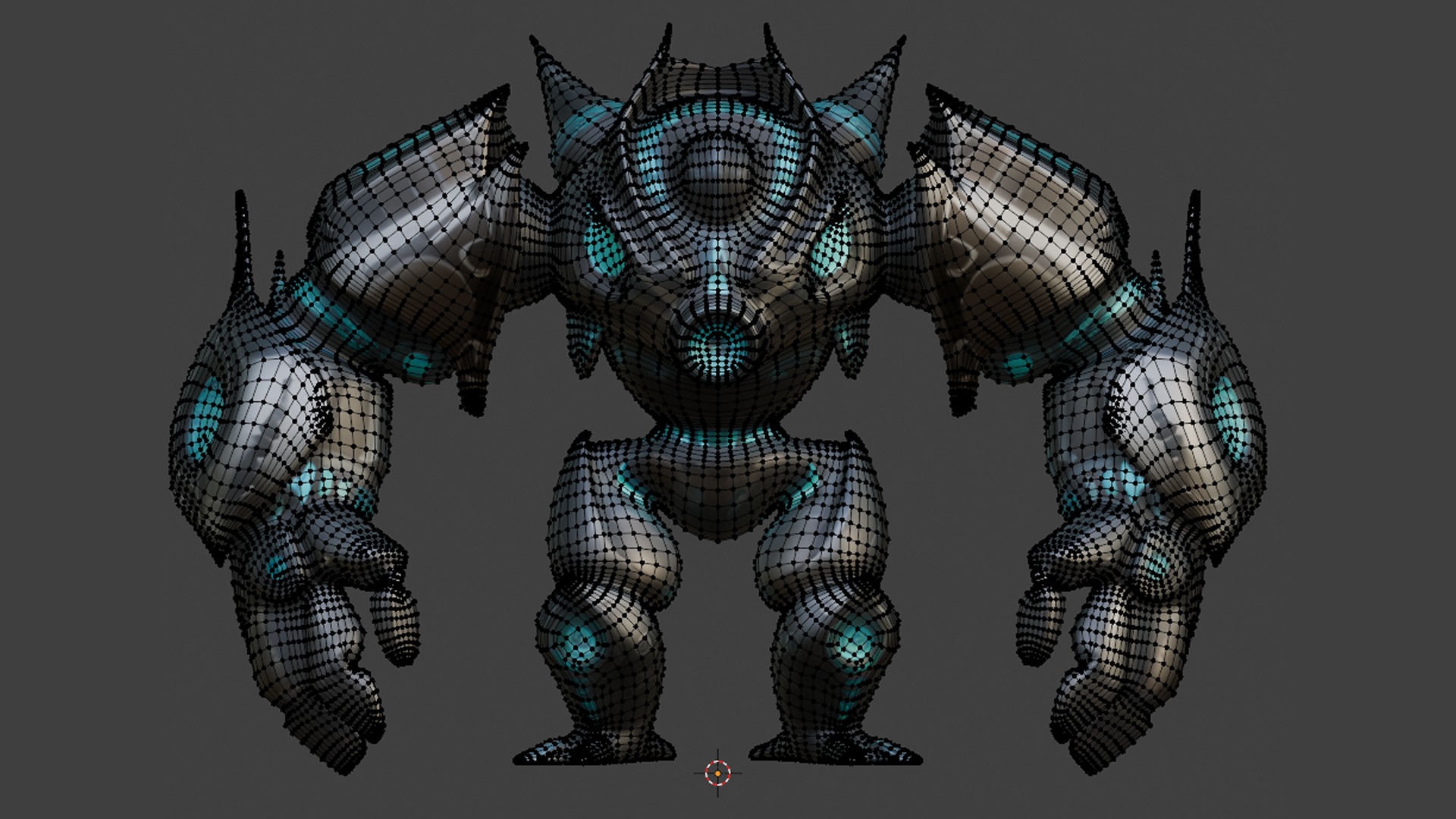 futuristic armored robot Low-poly 3D model_5