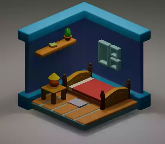 3D Isometric BEDROOM