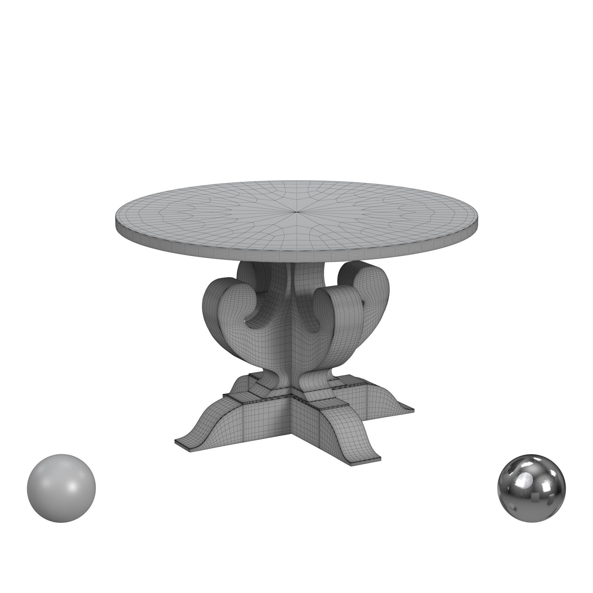Birch Lane Levingston Round Dining Table Reviews Wayfair  3D model_3