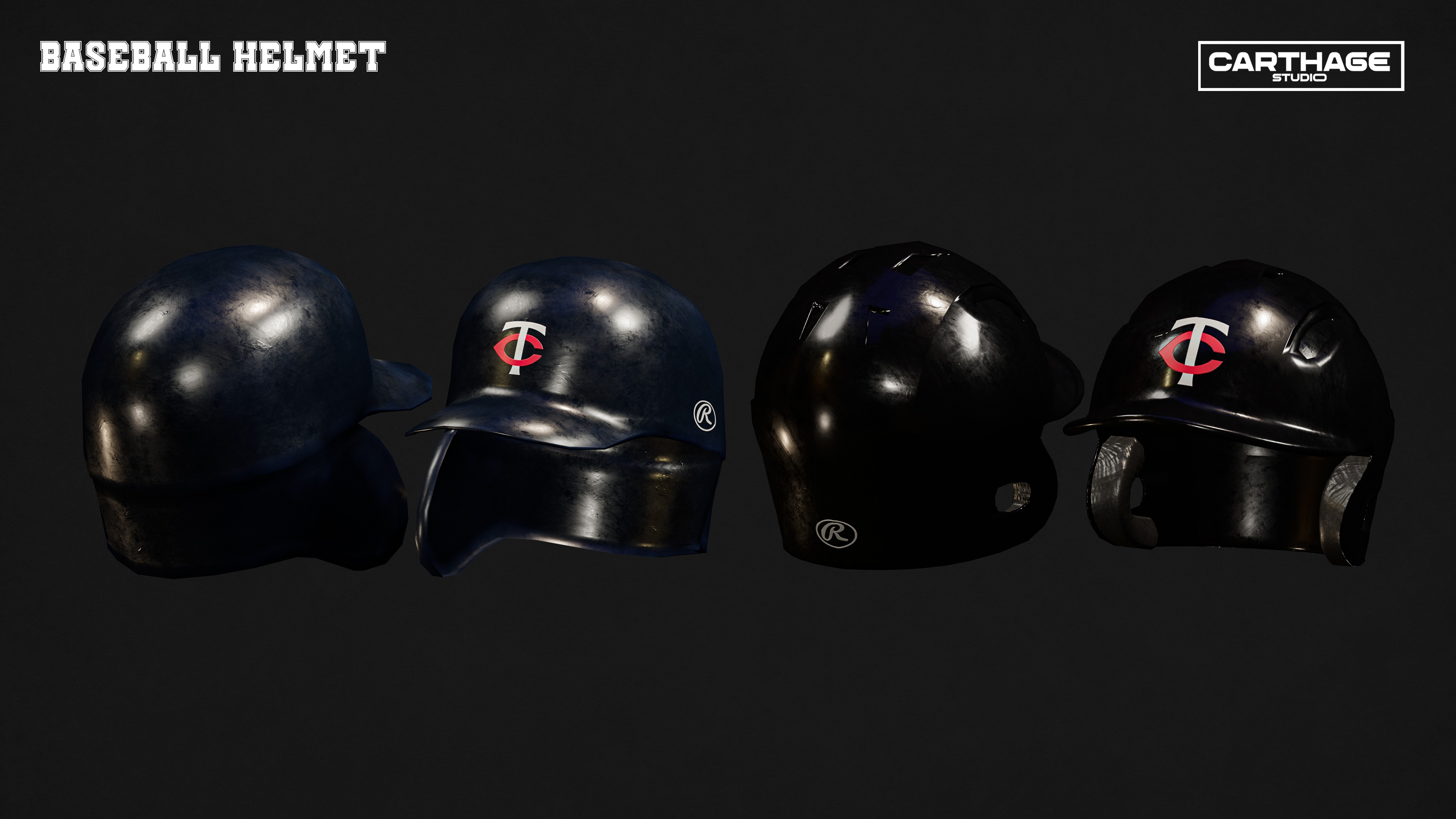 Minnesota Twins Character And Essential Baseball Equipments Low-poly 3D model_15