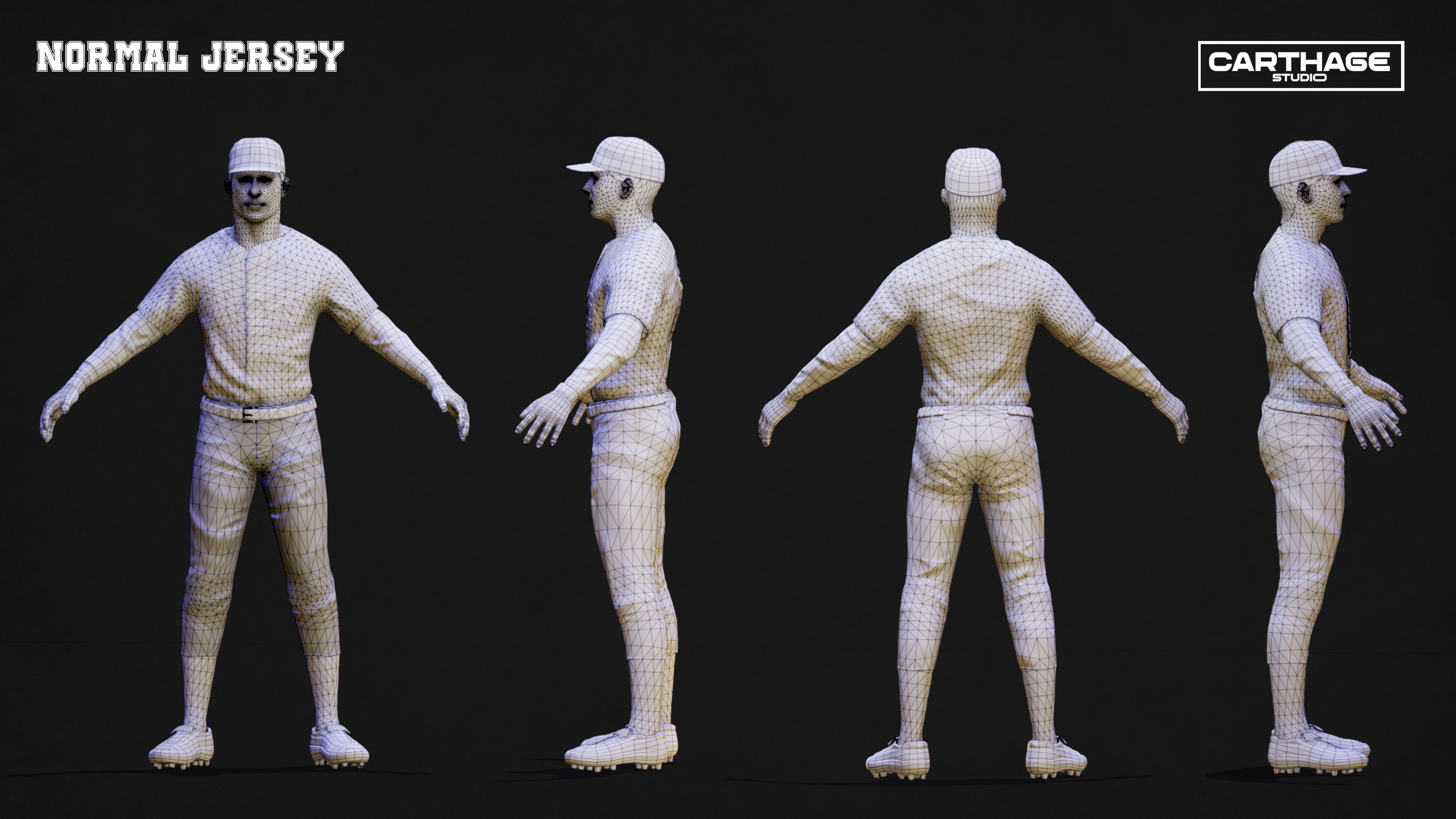 Minnesota Twins Character And Essential Baseball Equipments Low-poly 3D model_7