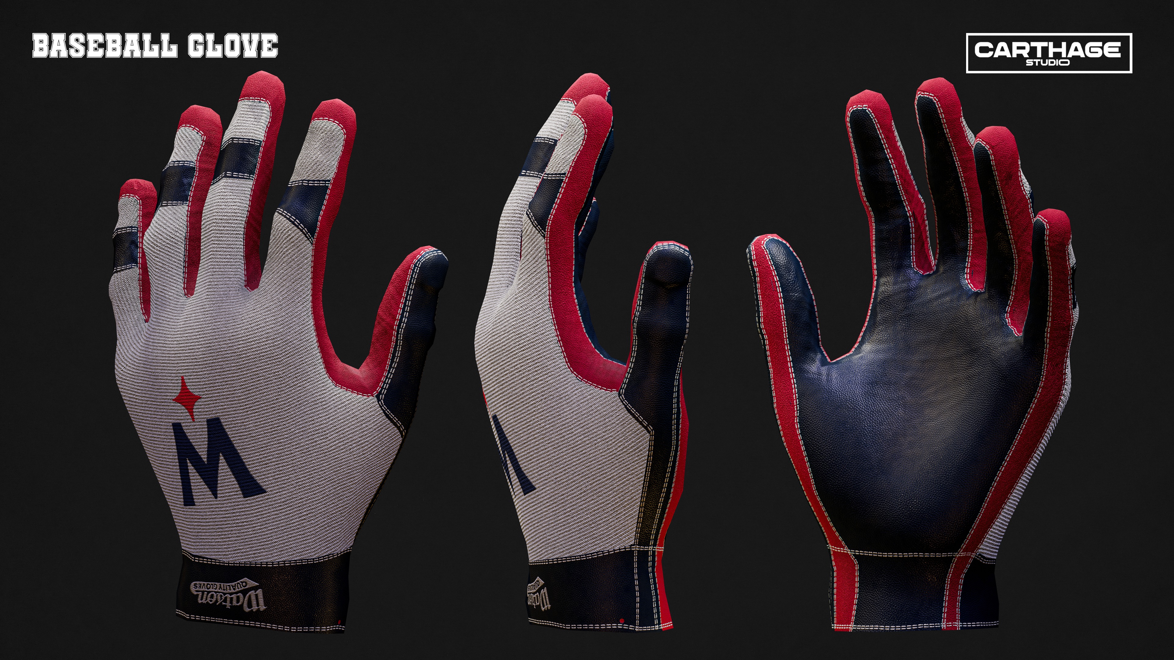 Minnesota Twins Character And Essential Baseball Equipments Low-poly 3D model_13