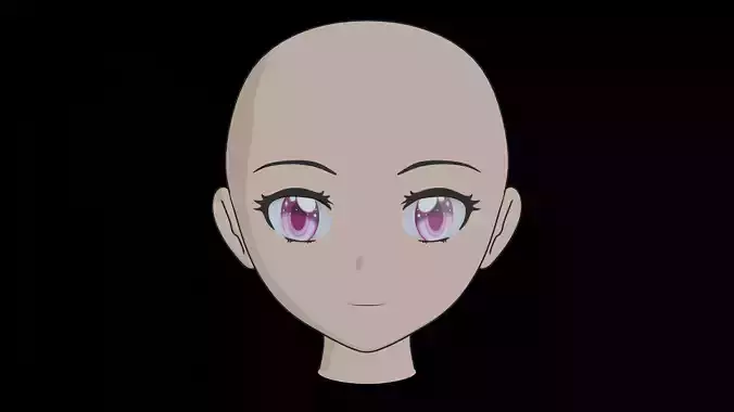 Anime Girl Head - Tutorial Included 3D model