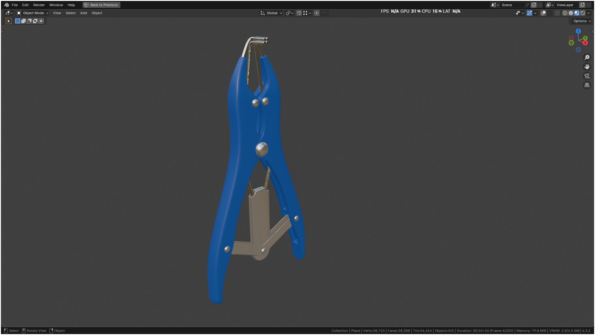 Puppy Tail Banding Elastrator 3D model_1