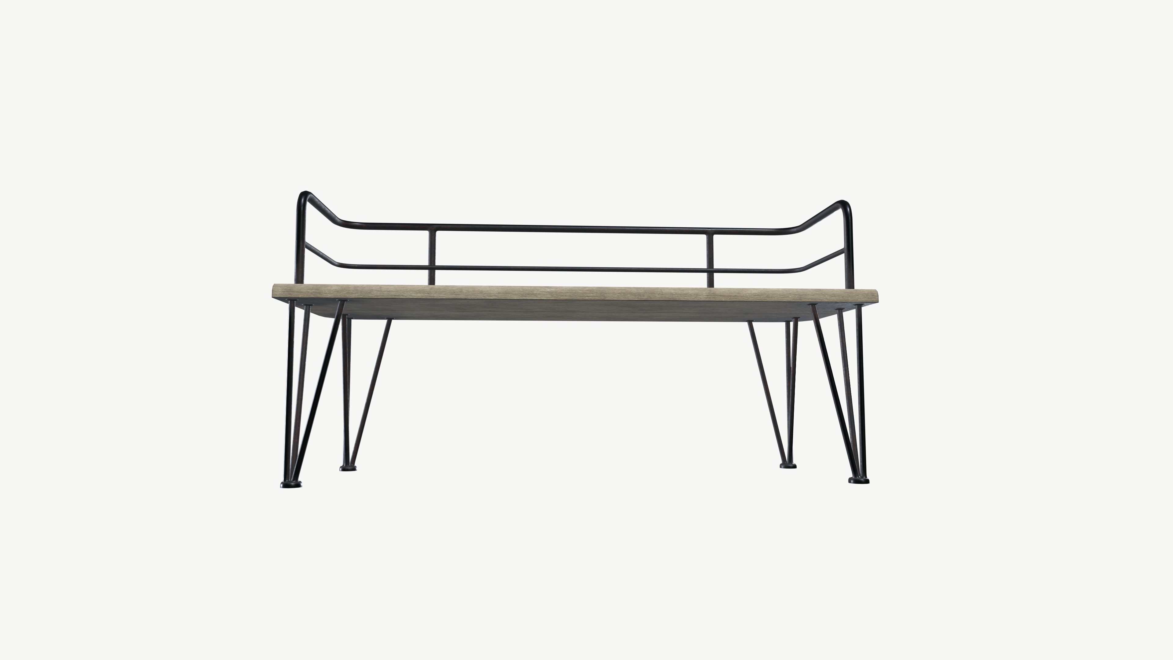Bench Low-poly 3D model_7