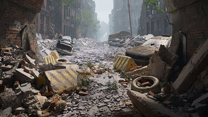 Archexteriors vol 45 - destroyed city scene 3D model 4
