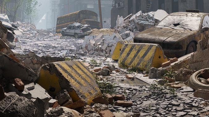 Archexteriors vol 45 - destroyed city scene 3D model 3