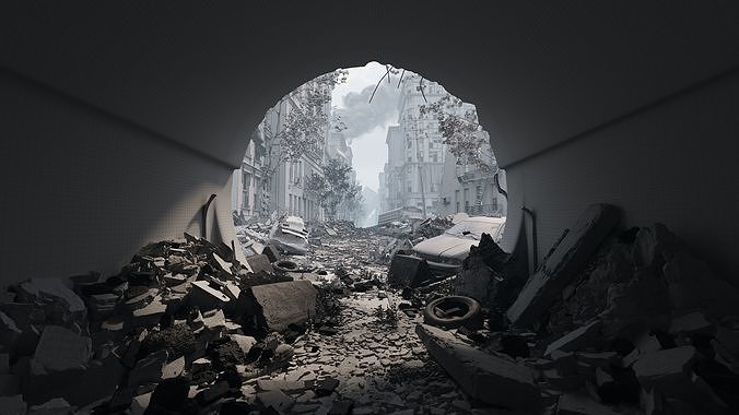 Archexteriors vol 45 - destroyed city scene 3D model 5
