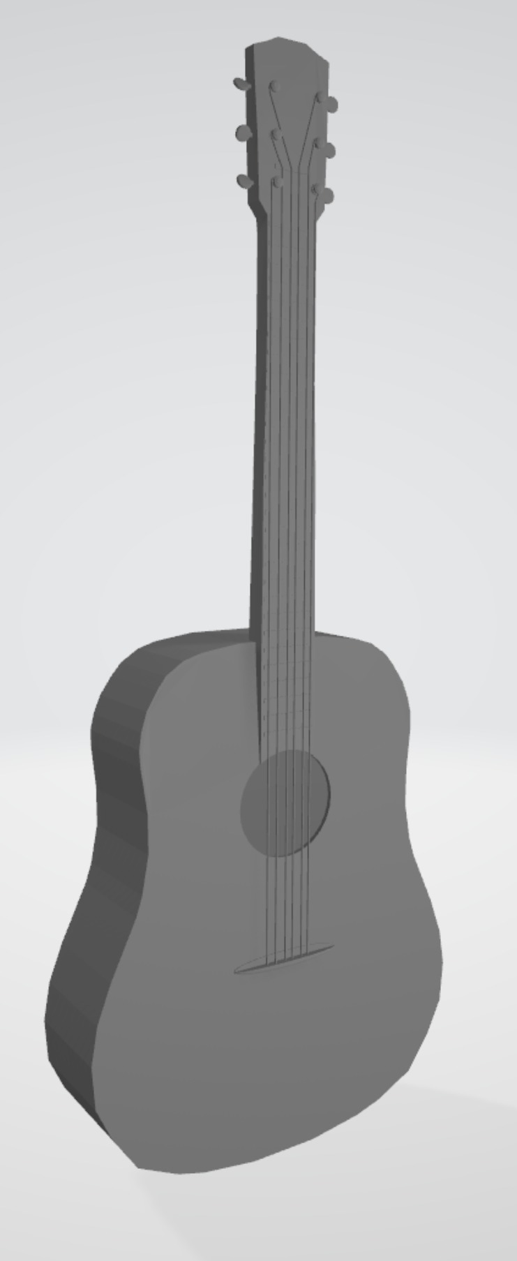 Classic Acoustic Guitar Asset Low-poly 3D model_9