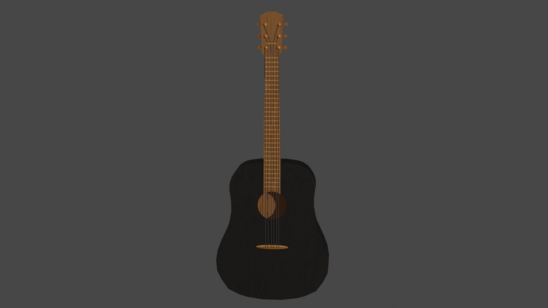 Classic Acoustic Guitar Asset Low-poly 3D model_5