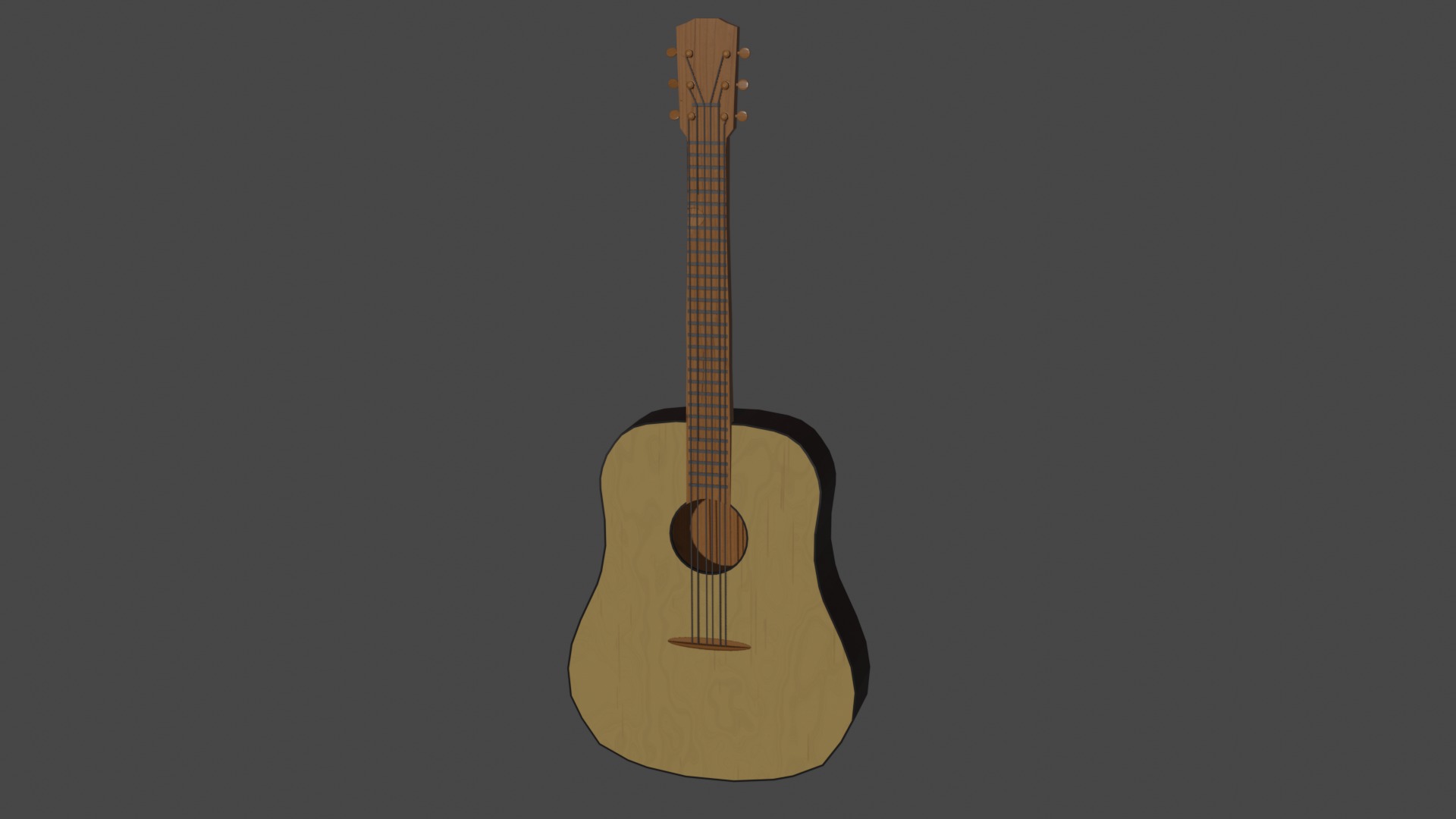 Classic Acoustic Guitar Asset Low-poly 3D model_3