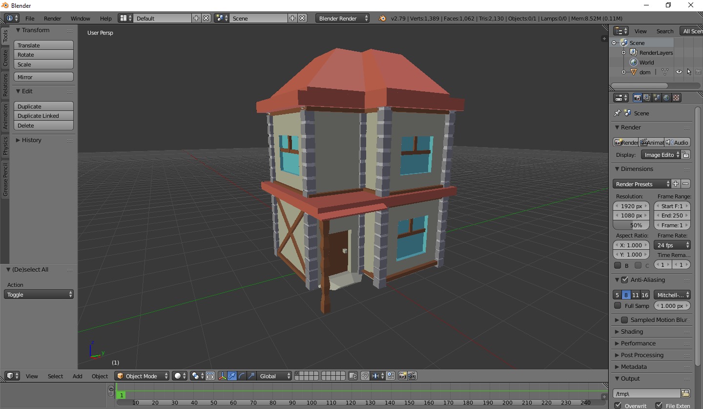 Haus low poly model free v1 Free low-poly 3D model_2