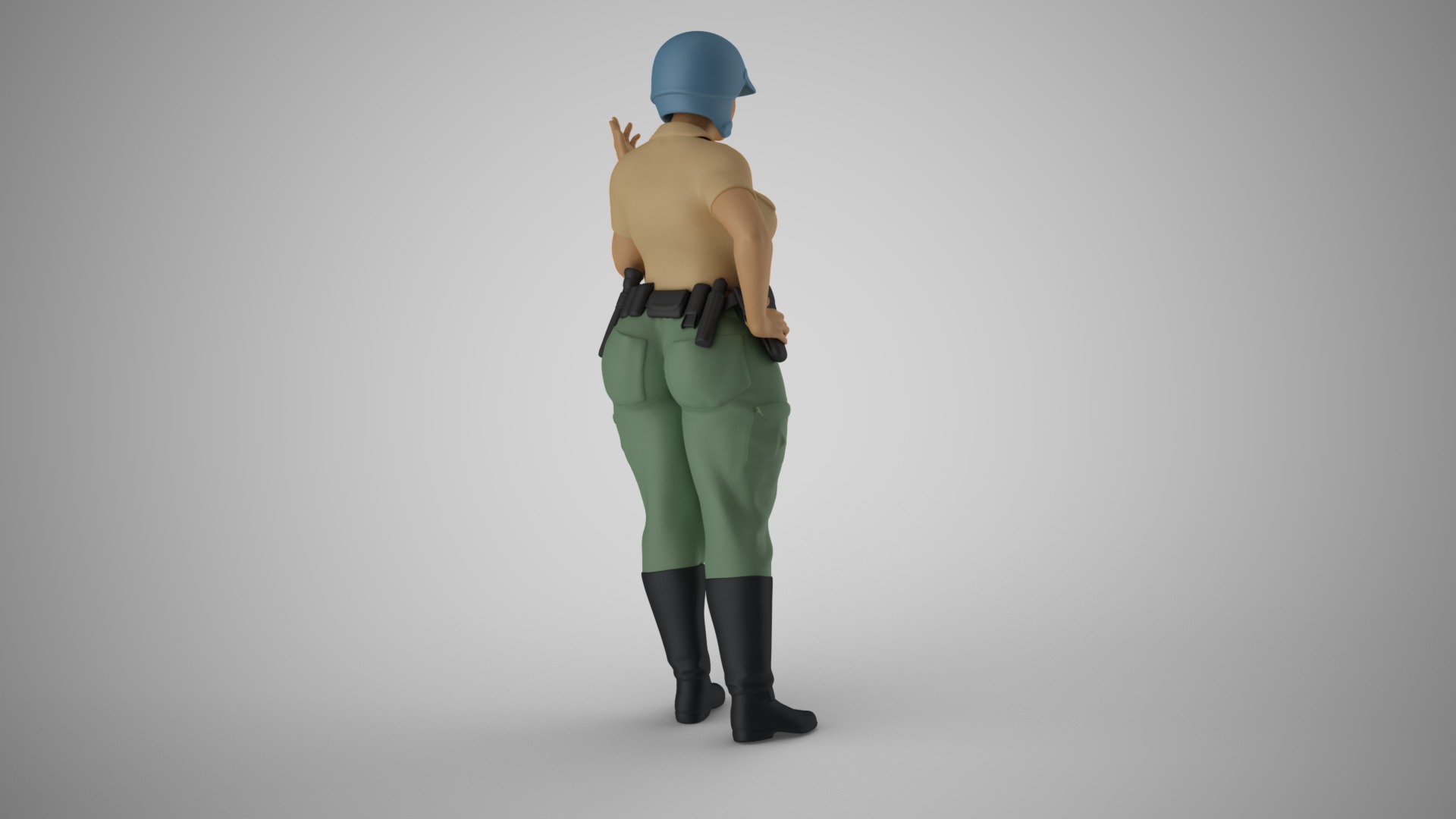 Motorcycle Policewoman 3D print model_5