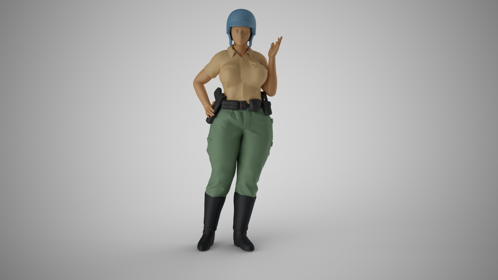 Motorcycle Policewoman 3D print model_10