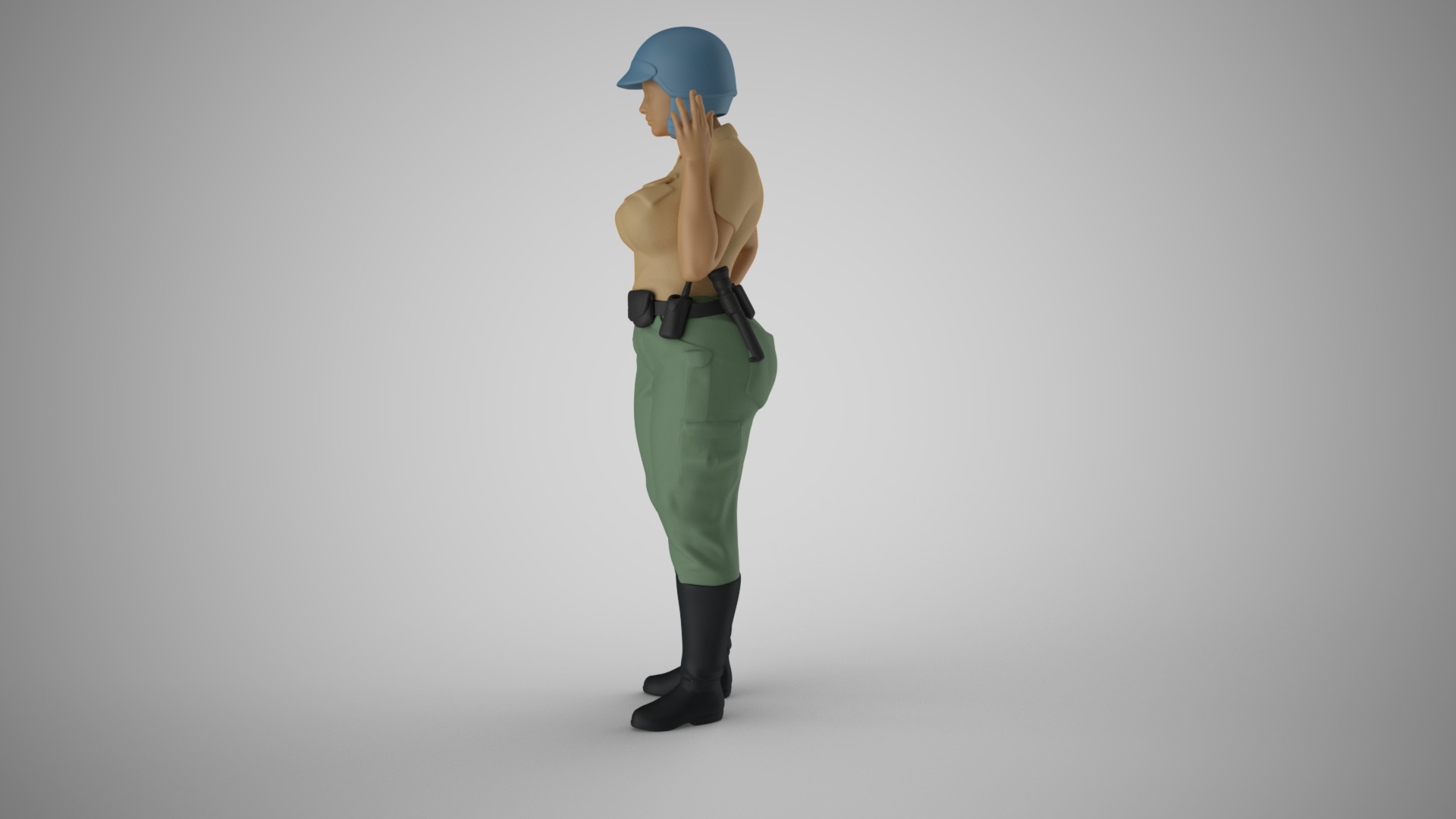 Motorcycle Policewoman 3D print model_8