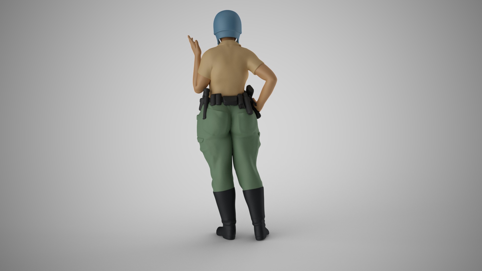 Motorcycle Policewoman 3D print model_6