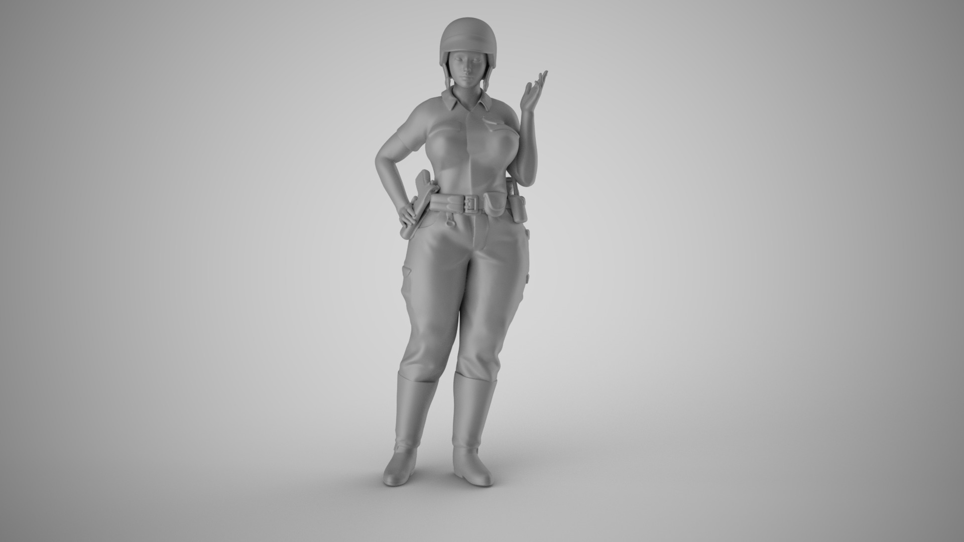 Motorcycle Policewoman 3D print model_2