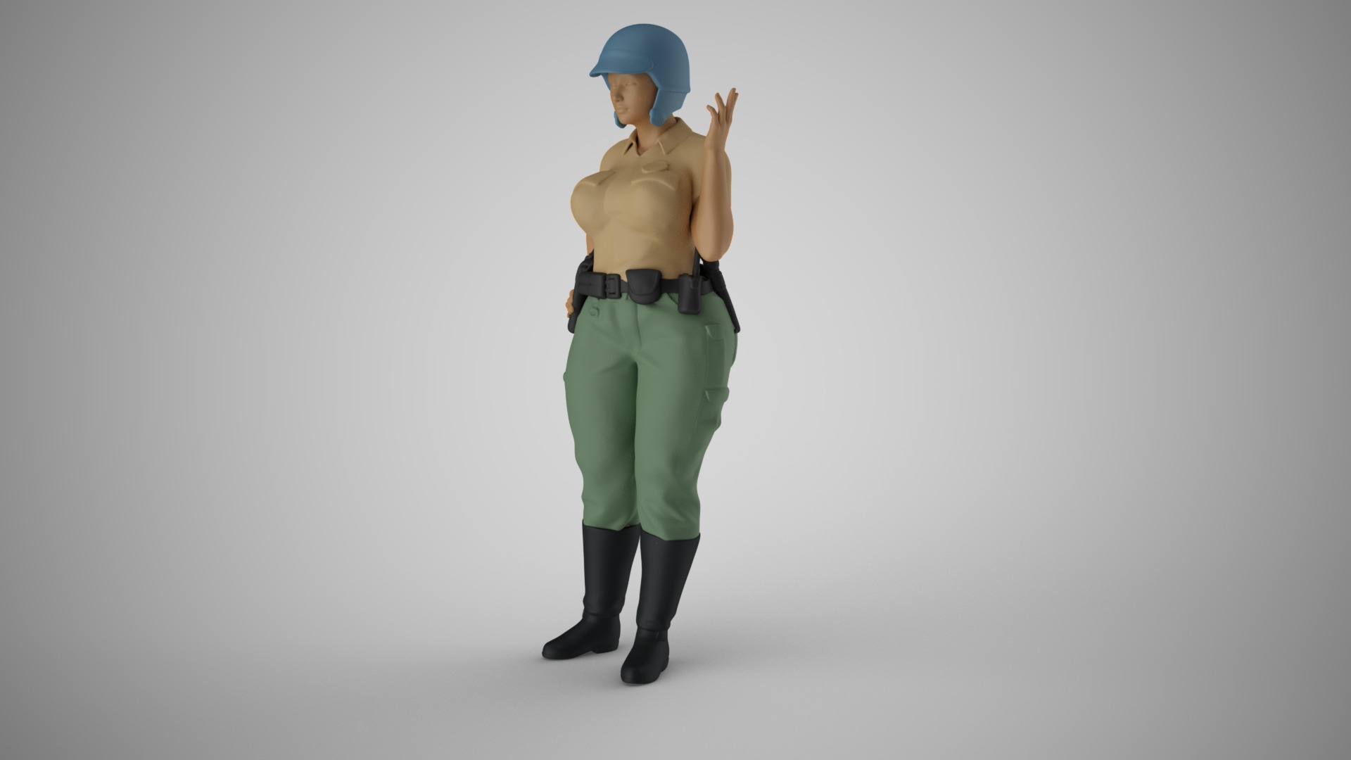 Motorcycle Policewoman 3D print model_9