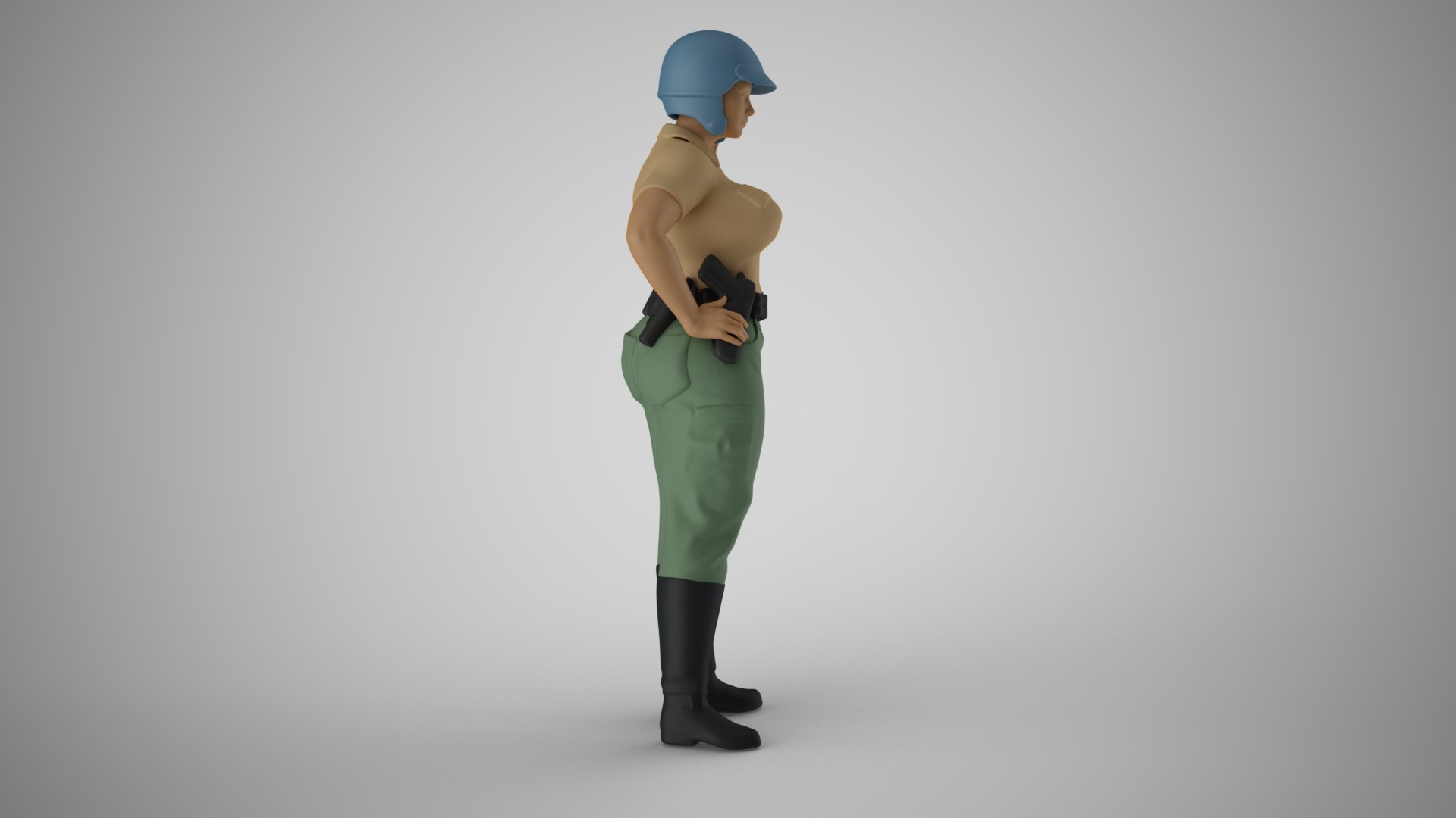 Motorcycle Policewoman 3D print model_4