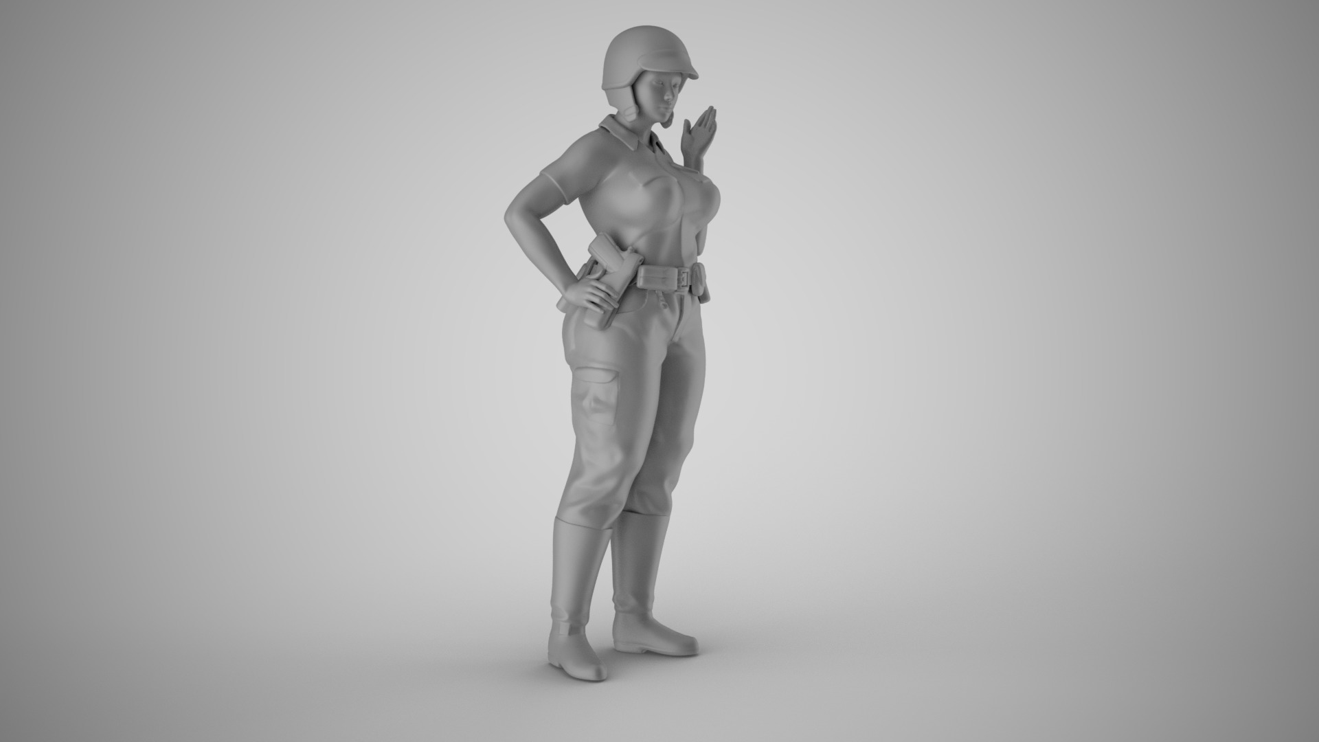 Motorcycle Policewoman 3D print model_3