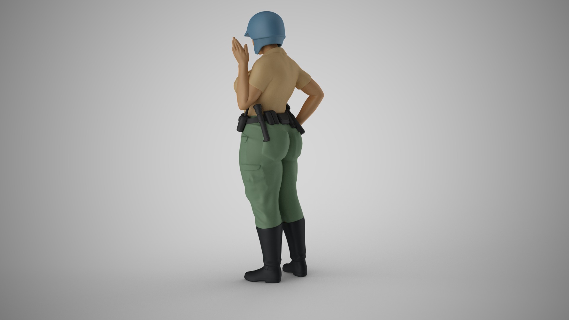 Motorcycle Policewoman 3D print model_7