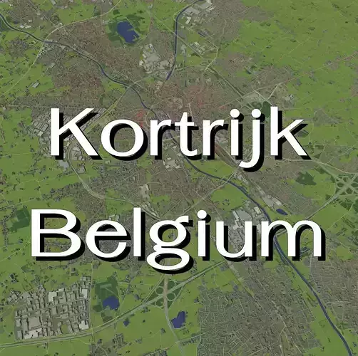 Kortrijk Belgium - city and urban 3D model