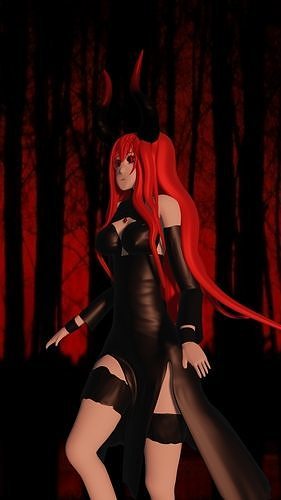 Devil Female character Low-poly 3D model