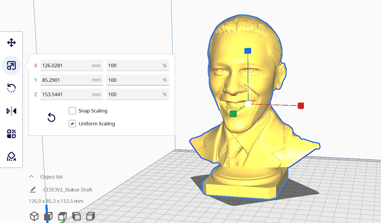 Barack Obama portrait statue  3D print model_6