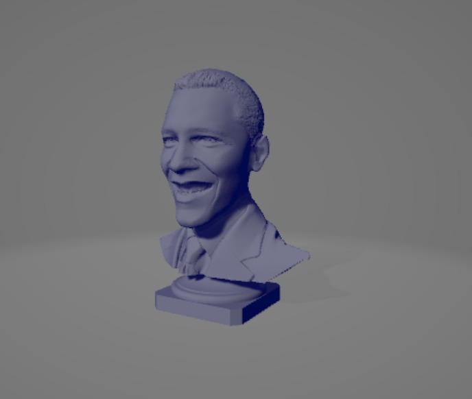 Barack Obama portrait statue  3D print model_4