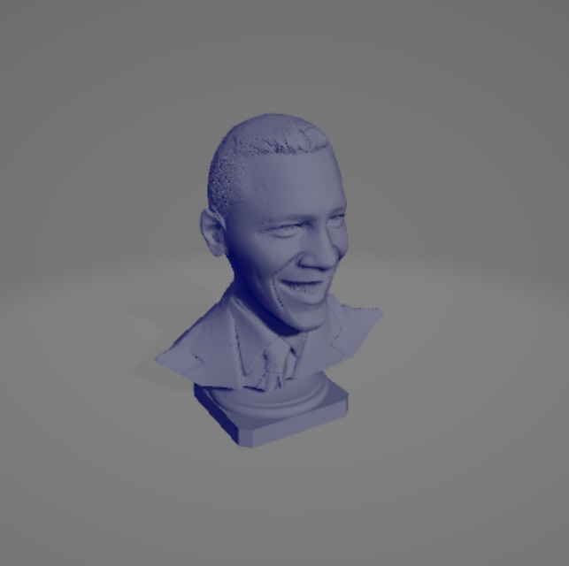 Barack Obama portrait statue  3D print model_3