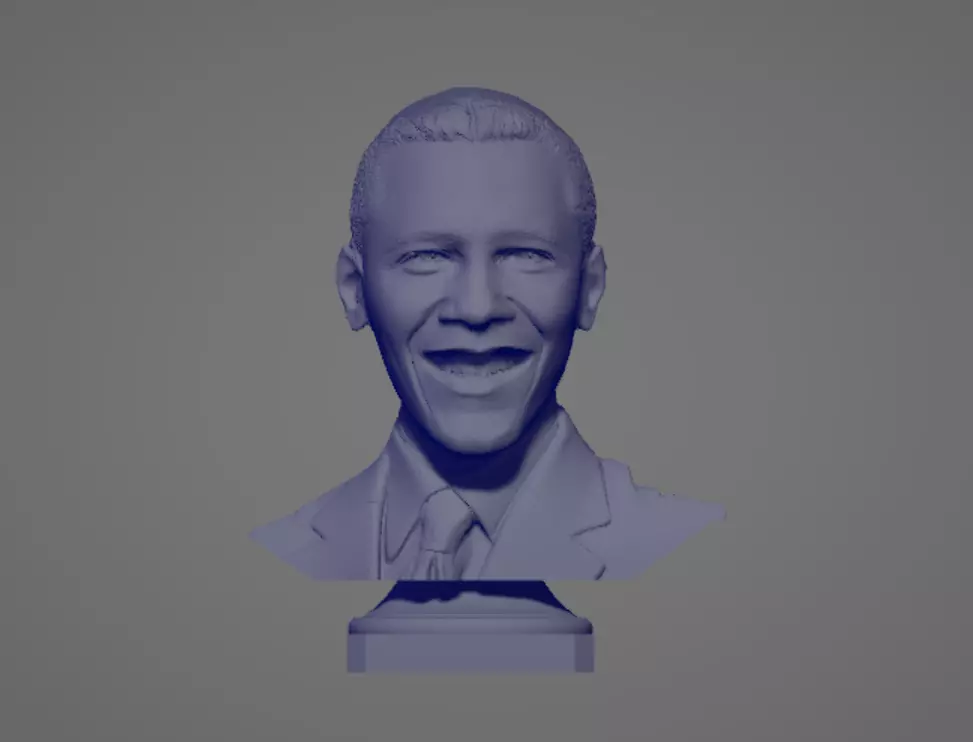 Barack Obama portrait statue  3D print model_0