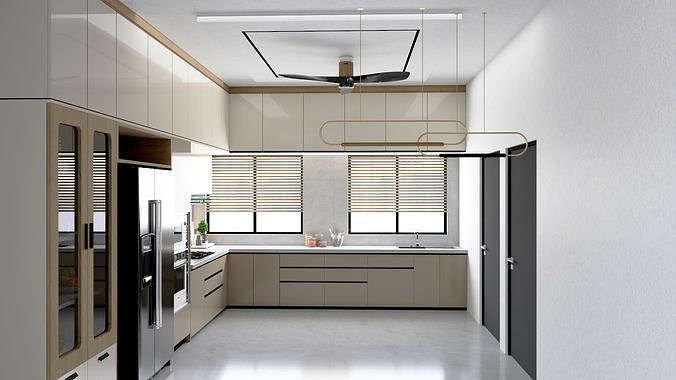 Modern Kitchen Free 3D model