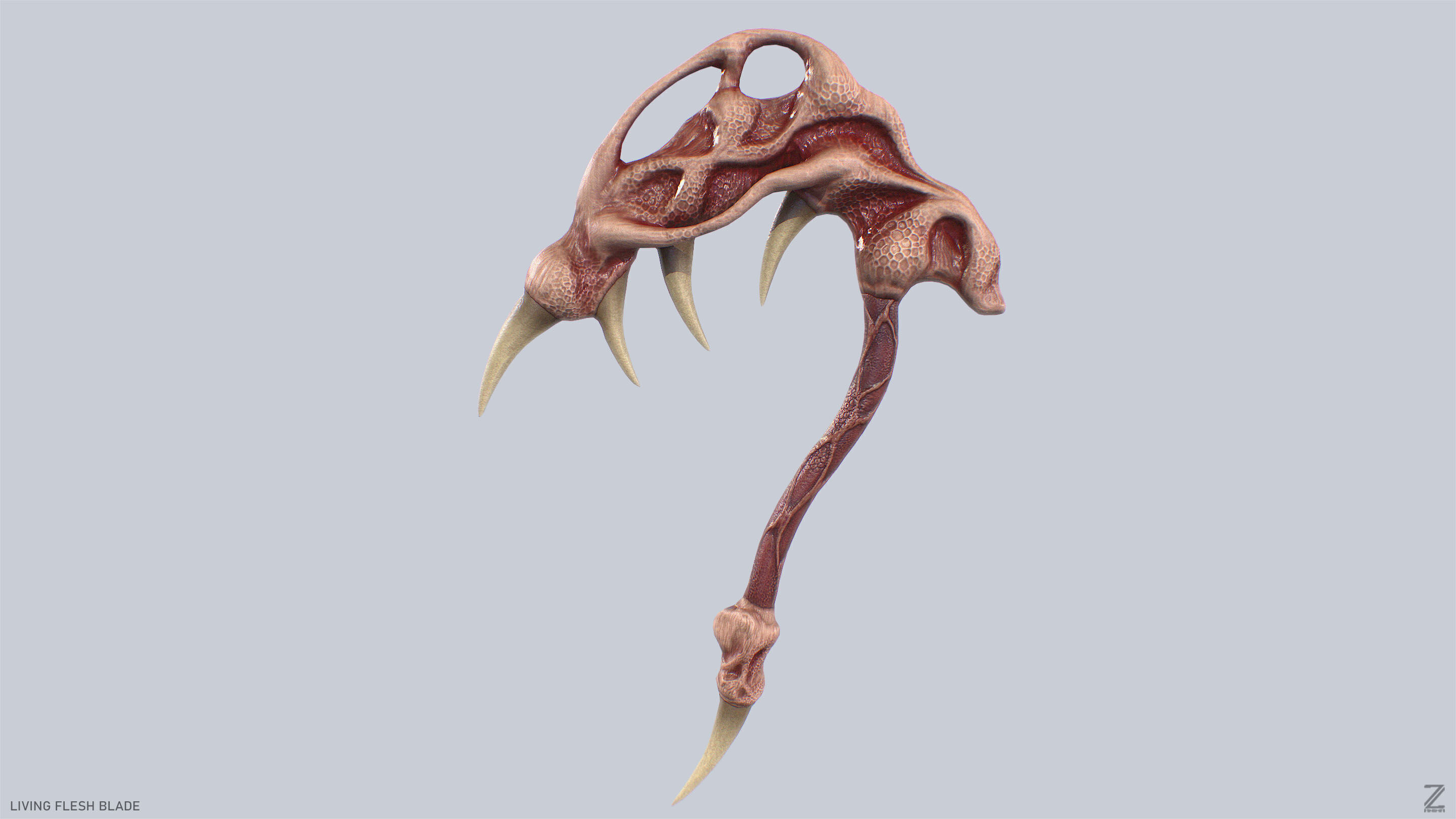 Living flesh blade Low-poly 3D model_2