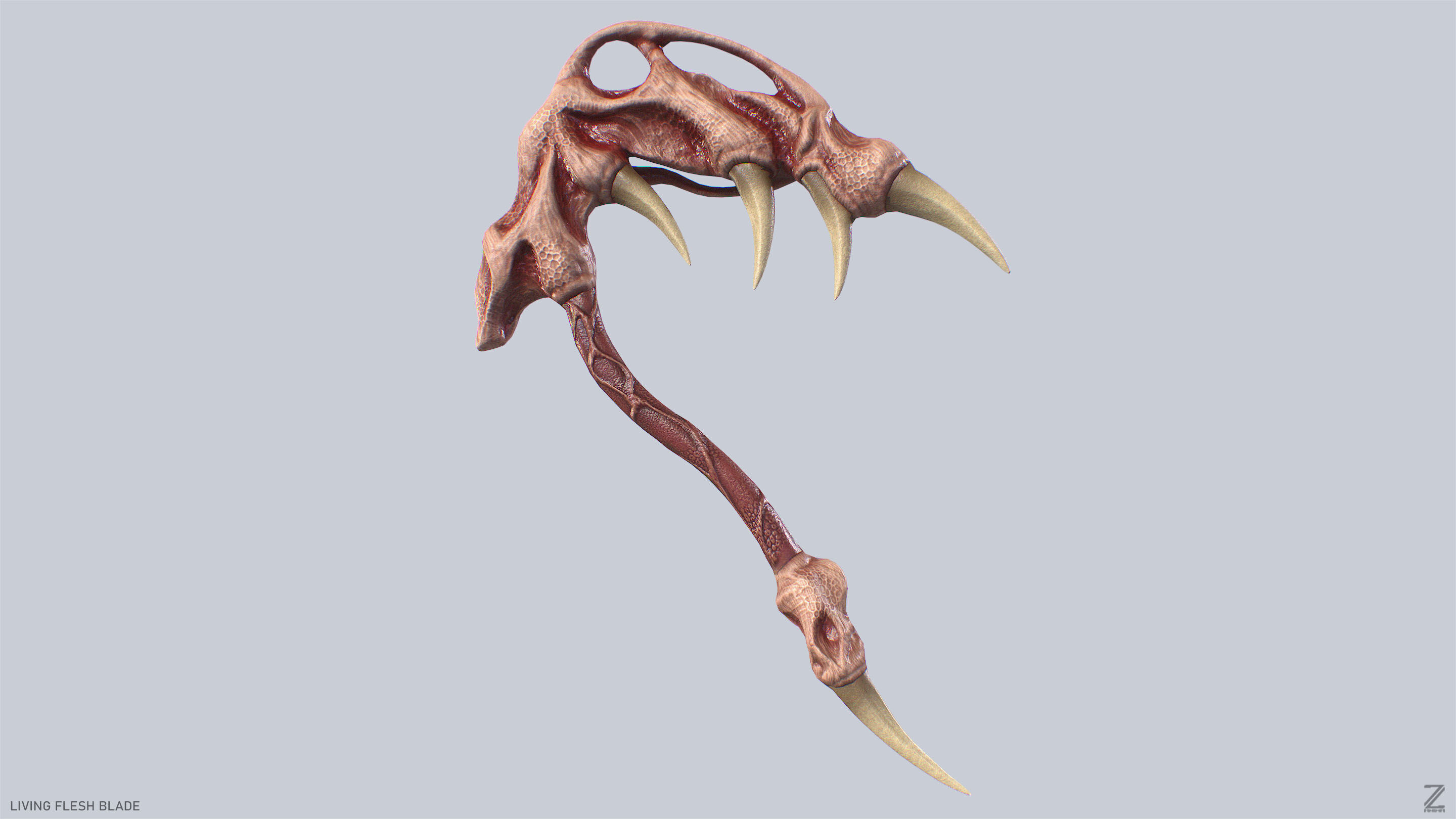 Living flesh blade Low-poly 3D model_9