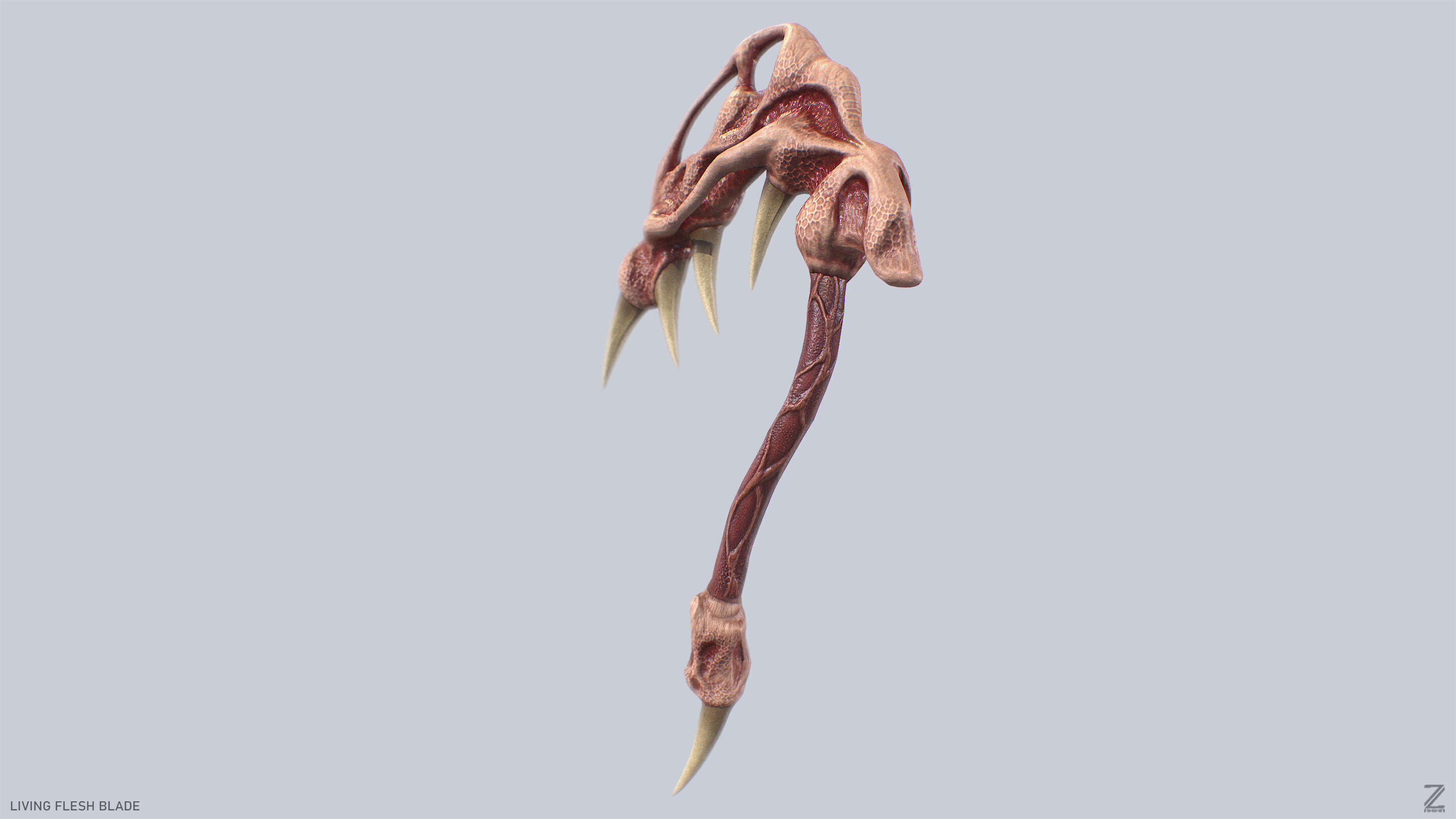 Living flesh blade Low-poly 3D model_6