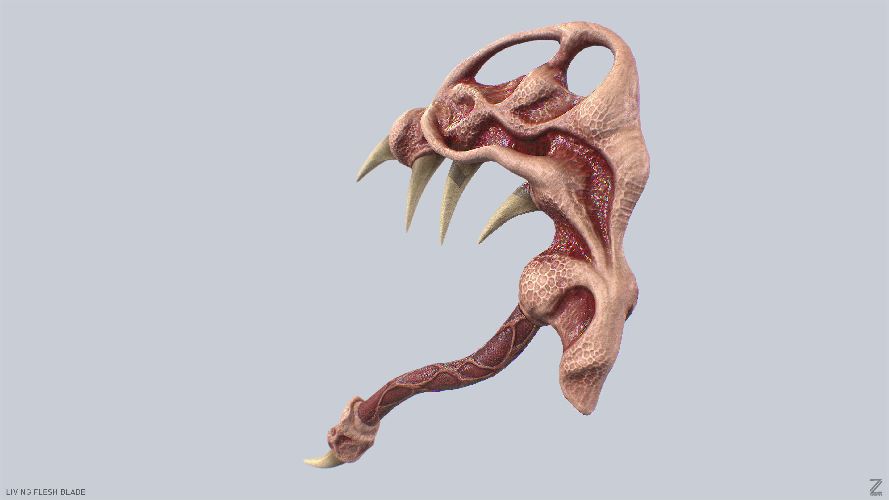Living flesh blade Low-poly 3D model_7