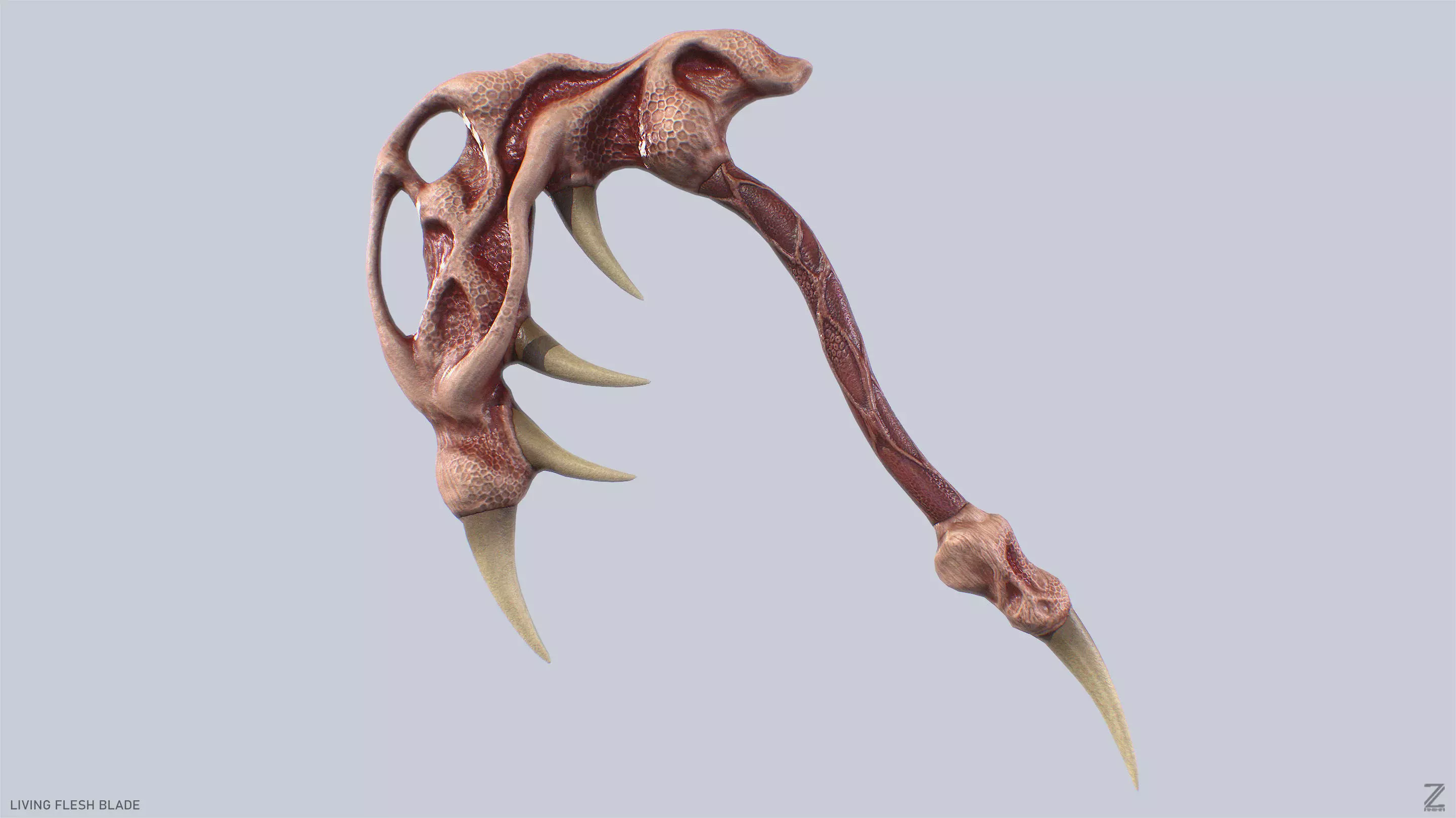 Living flesh blade Low-poly 3D model_0
