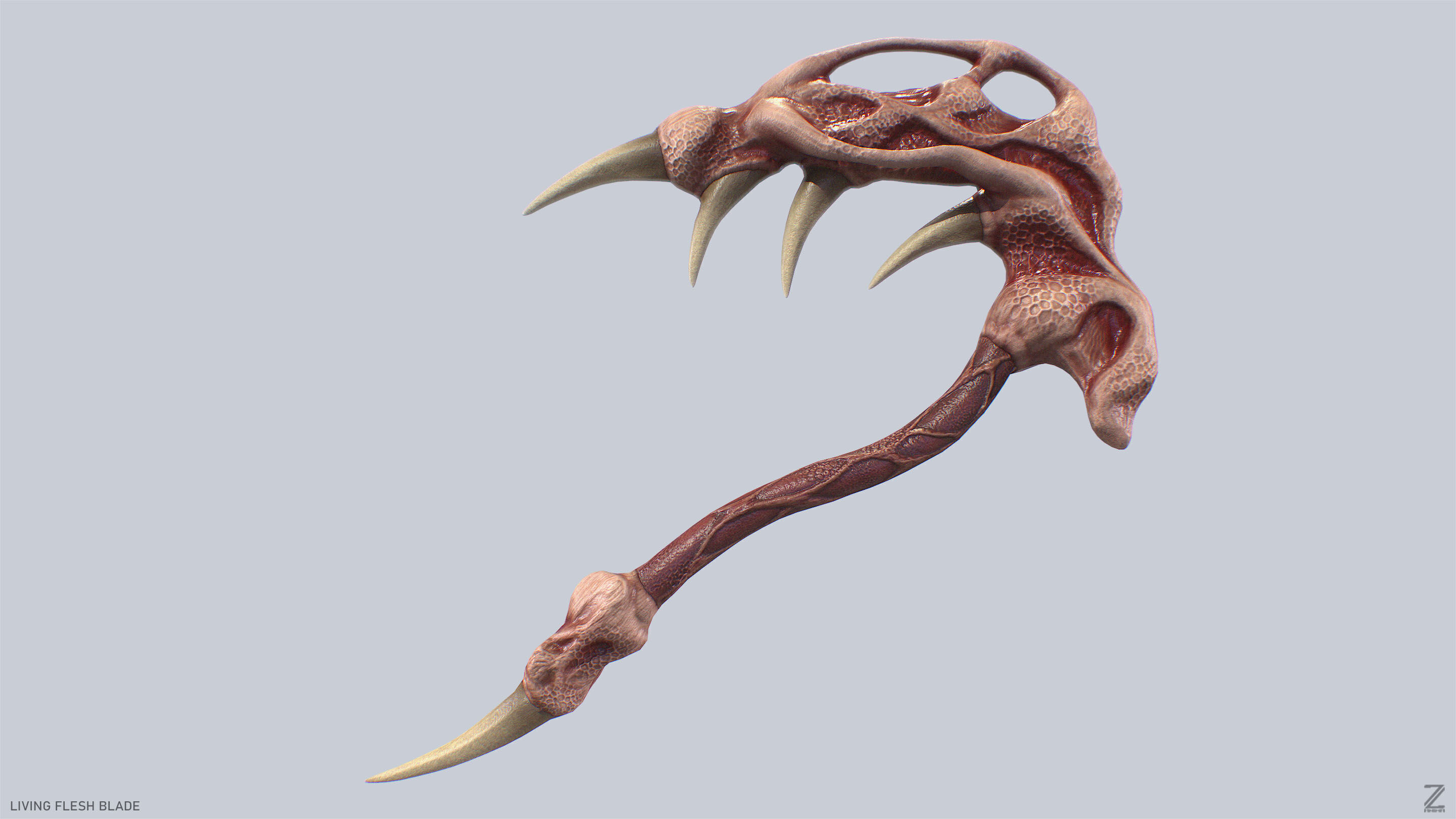 Living flesh blade Low-poly 3D model_5