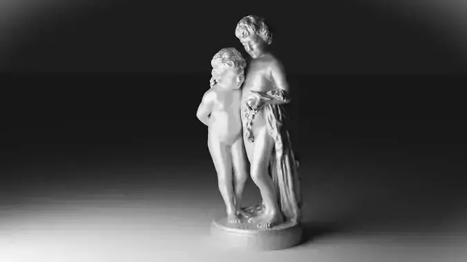 girl and boy statue