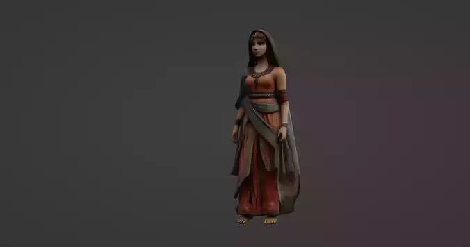 Ancient Noblewoman Character 3D Model